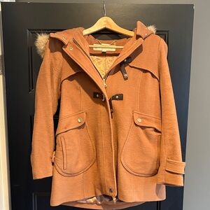 Trina Turk Brown Utility Jacket with Hood